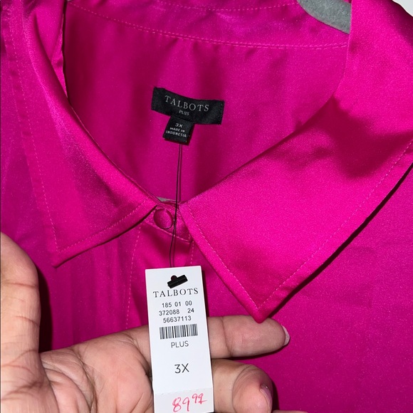 Talbots Satin Blouse Plus Size - Picture 4 of 8